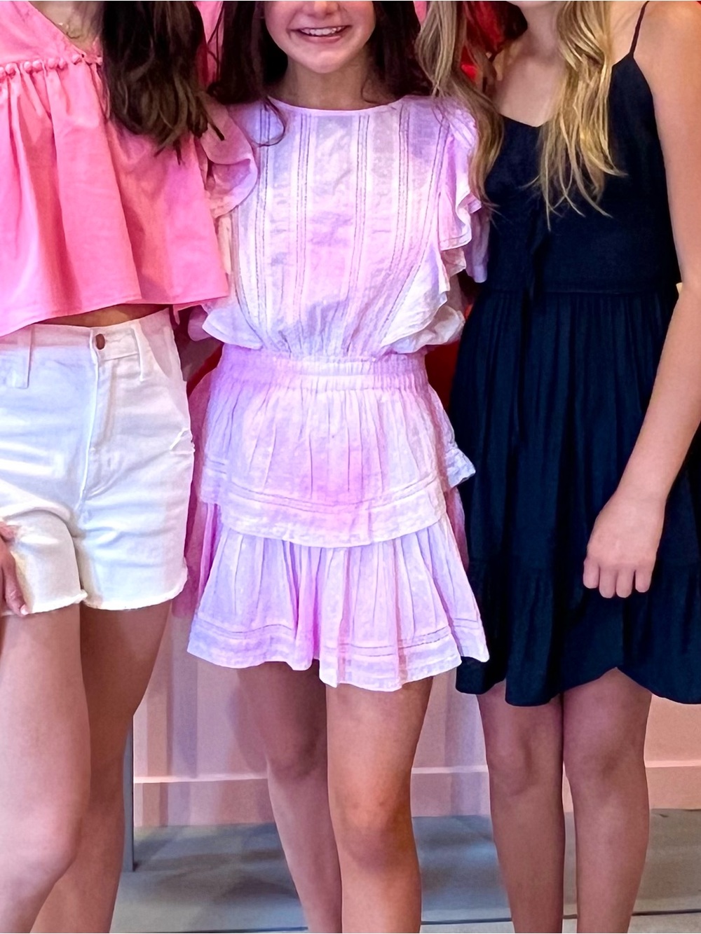 LoveShackFancy Pink Mini Dress